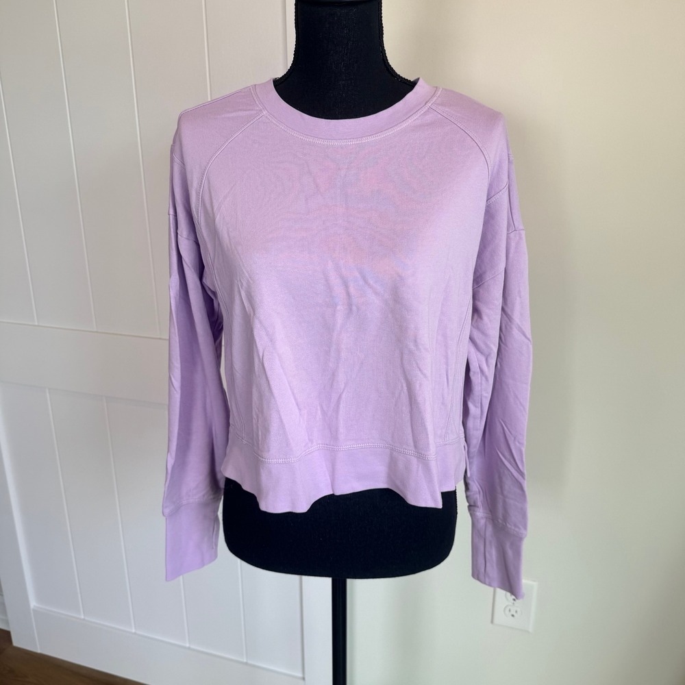 Sweaty Betty After Class Sweatshirt Lavender Purple Size‎ S Thumbholes Cropped